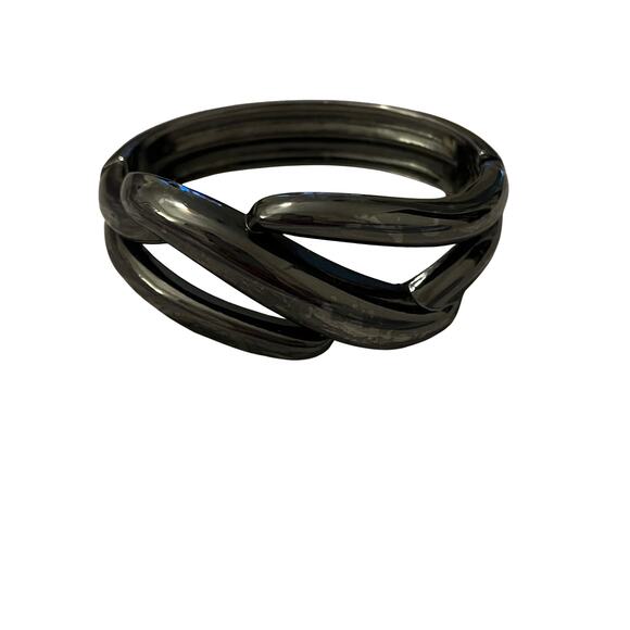 Chrome Tone Hinge Bracelet - Picture 1 of 2